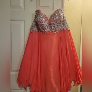 Coral evening dress